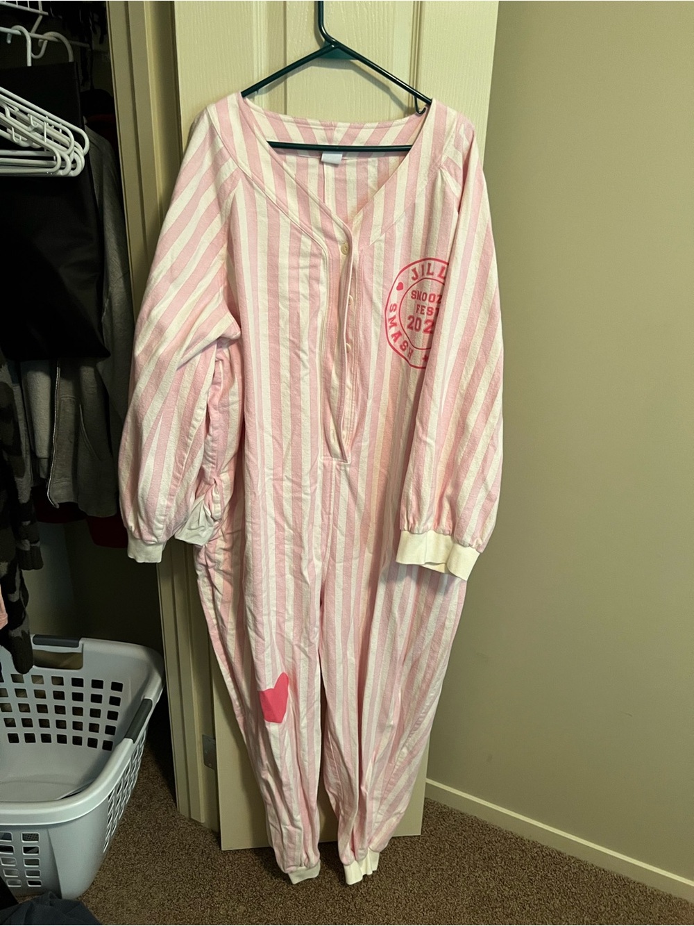Smash + Tess Pink and White Stripe romper